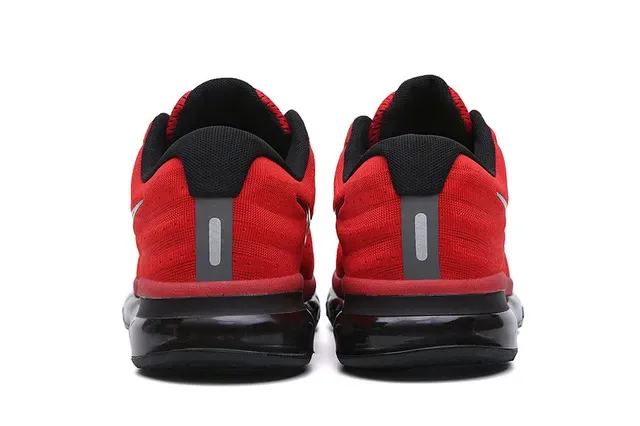 Nike Chaussures de Running Rouge Noir Supérieure en Maille Engineered Longueur Complète Visible Air Max Unit 3