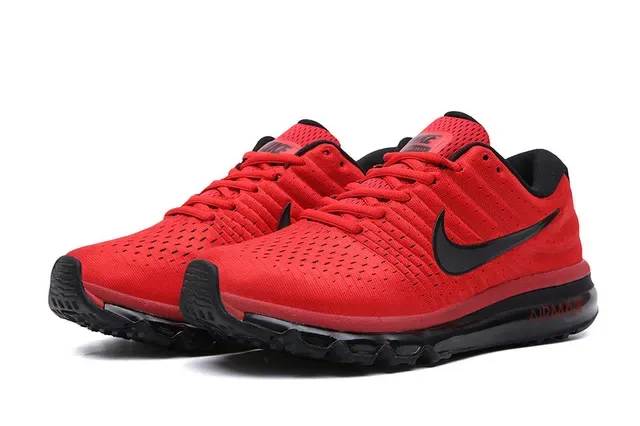 Nike Chaussures de Running Rouge Noir Supérieure en Maille Engineered Longueur Complète Visible Air Max Unit 4