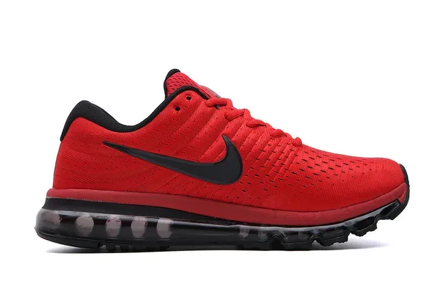 Nike Chaussures de Running Rouge Noir Supérieure en Maille Engineered Longueur Complète Visible Air Max Unit 6