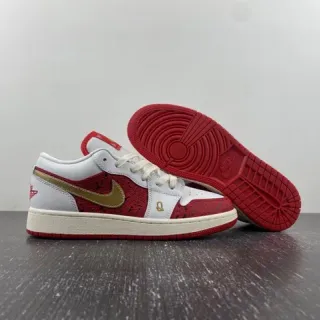 Nike Red Gold Low-Top Cupsole Lifestyle Sneakers