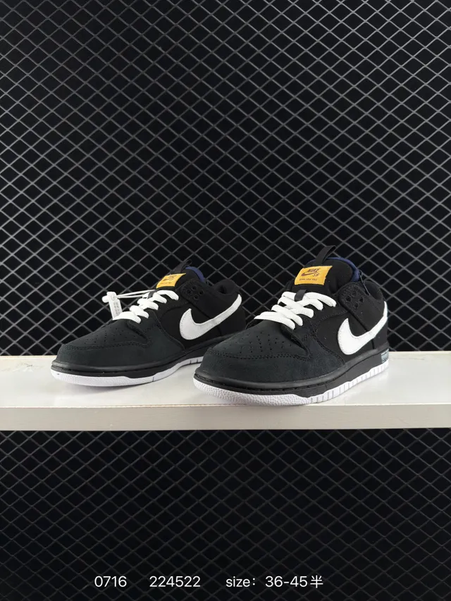 Nike SB Dunk Low Black White Canvas Skateboard Shoes 3
