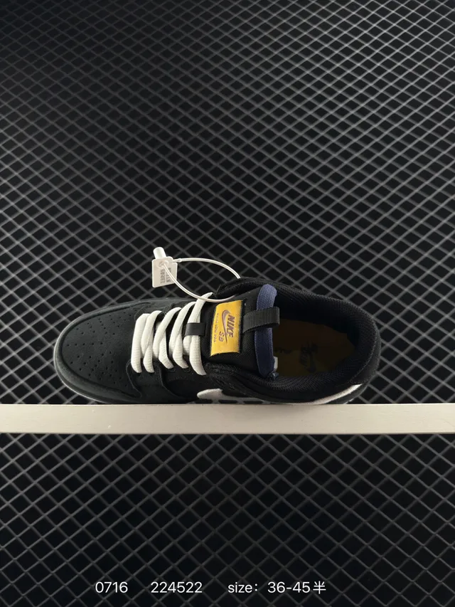 Nike SB Dunk Low Black White Canvas Skateboard Shoes 5