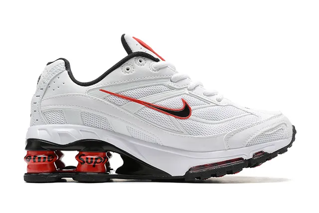 Nike Shox NZ White Black Red Lifestyle Sneakers 5