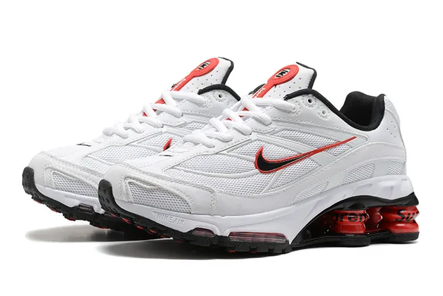 Nike Shox NZ White Black Red Lifestyle Sneakers 6