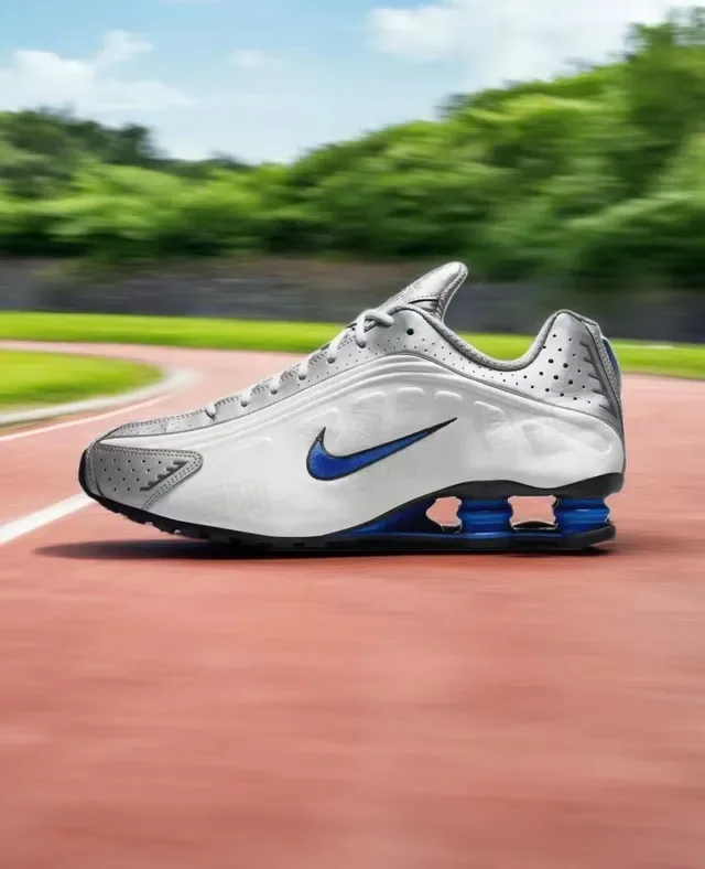 Nike Shox NZ White Gray Blue Lifestyle Sneakers 3