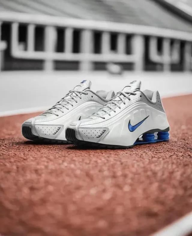 Nike Shox NZ White Gray Blue Lifestyle Sneakers 4