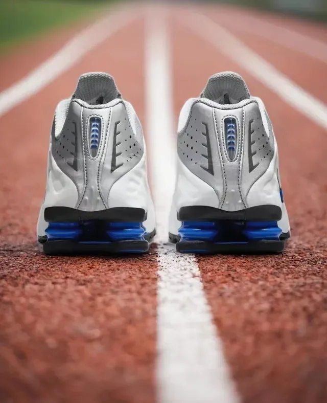 Nike Shox NZ White Gray Blue Lifestyle Sneakers 5