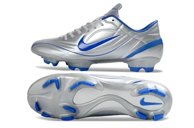 Nike Silver Blue Metallic Empeigne Synthétique Royal Swoosh Et Trim Firm-Ground Chaussures De Football 6