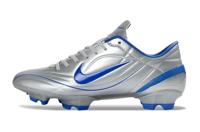Nike Silver Blue Metallic Empeigne Synthétique Royal Swoosh Et Trim Firm-Ground Chaussures De Football 7