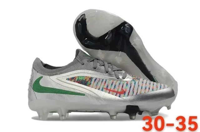 Nike Argent Multicolor Chaussures de football à tige basse upper maille panneau rayé du medi pied pour terrain ferme 1