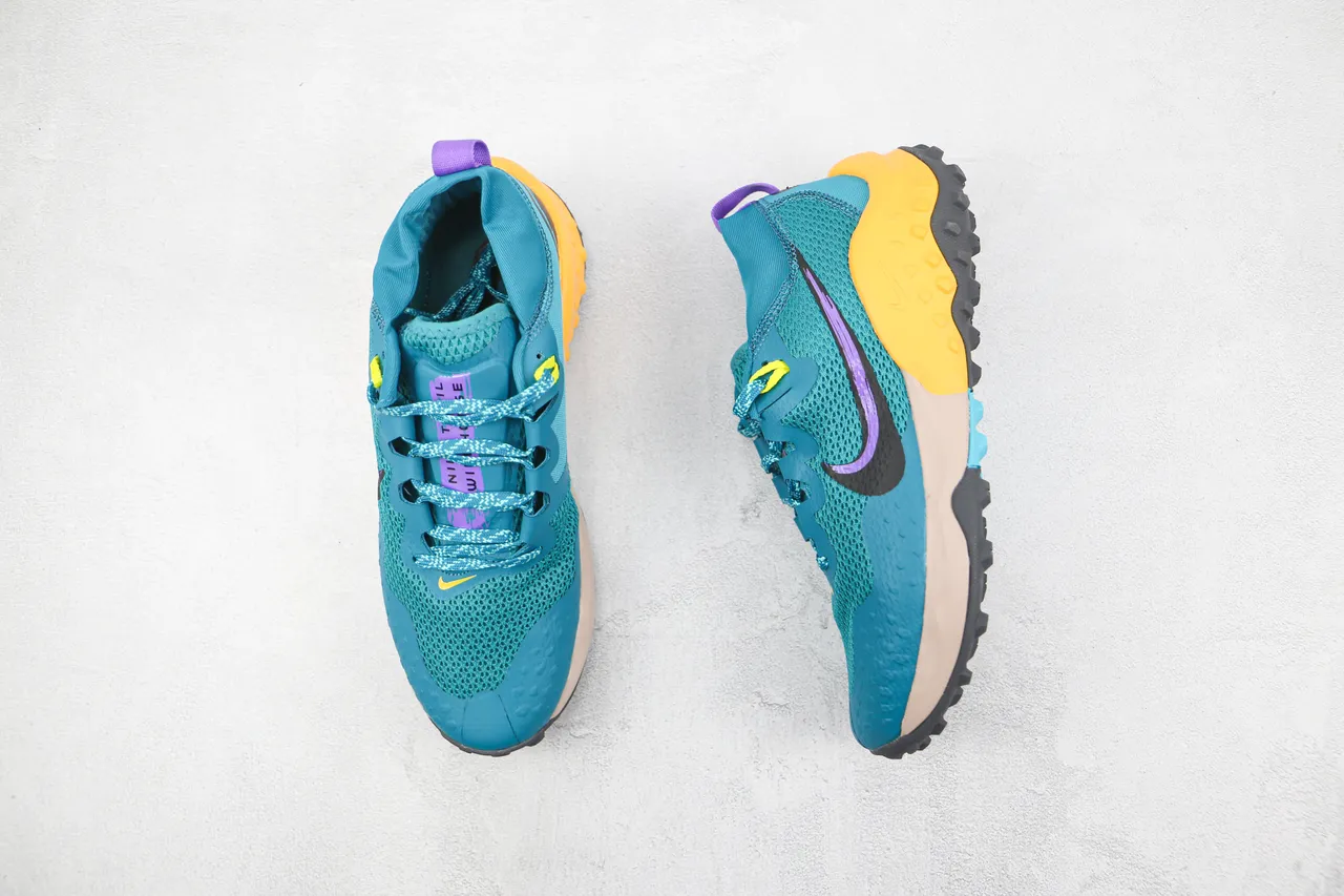 Nike Teal Purple Yellow Trail Running Shoes 3