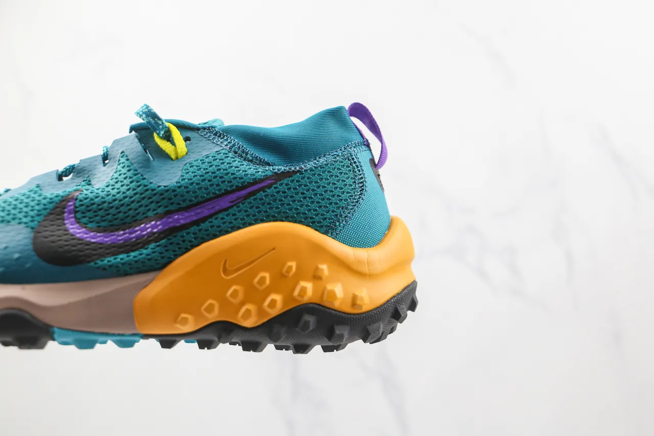 Nike Teal Purple Yellow Trail Running Shoes 7