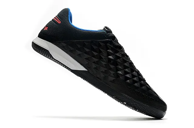 Nike Tiempo Legend Azul Verde Superior Matelassada em Diamante Painel Lateral Perfurado Sapatos de Futebol Indoor 15