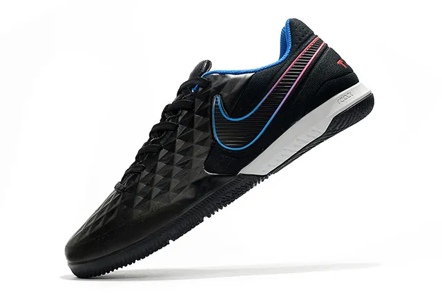 Nike Tiempo Legend Azul Verde Superior Matelassada em Diamante Painel Lateral Perfurado Sapatos de Futebol Indoor 16
