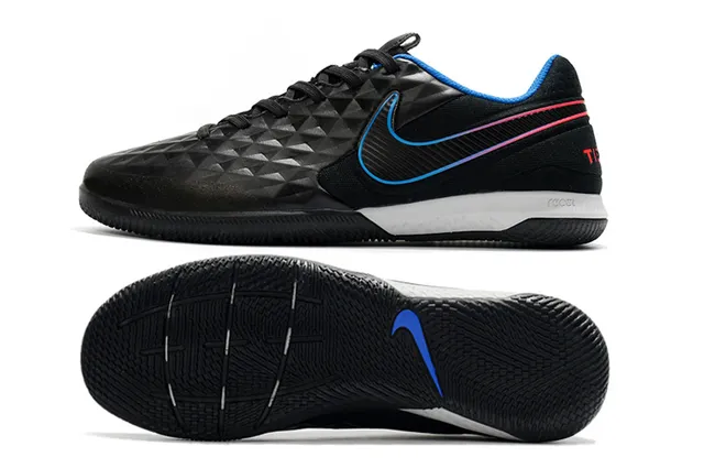 Nike Tiempo Legend Azul Verde Superior Matelassada em Diamante Painel Lateral Perfurado Sapatos de Futebol Indoor 20