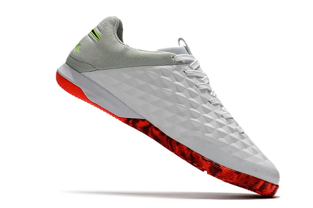 Nike Tiempo Legend Azul Verde Superior Matelassada em Diamante Painel Lateral Perfurado Sapatos de Futebol Indoor 22