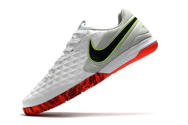 Nike Tiempo Legend Azul Verde Superior Matelassada em Diamante Painel Lateral Perfurado Sapatos de Futebol Indoor 23