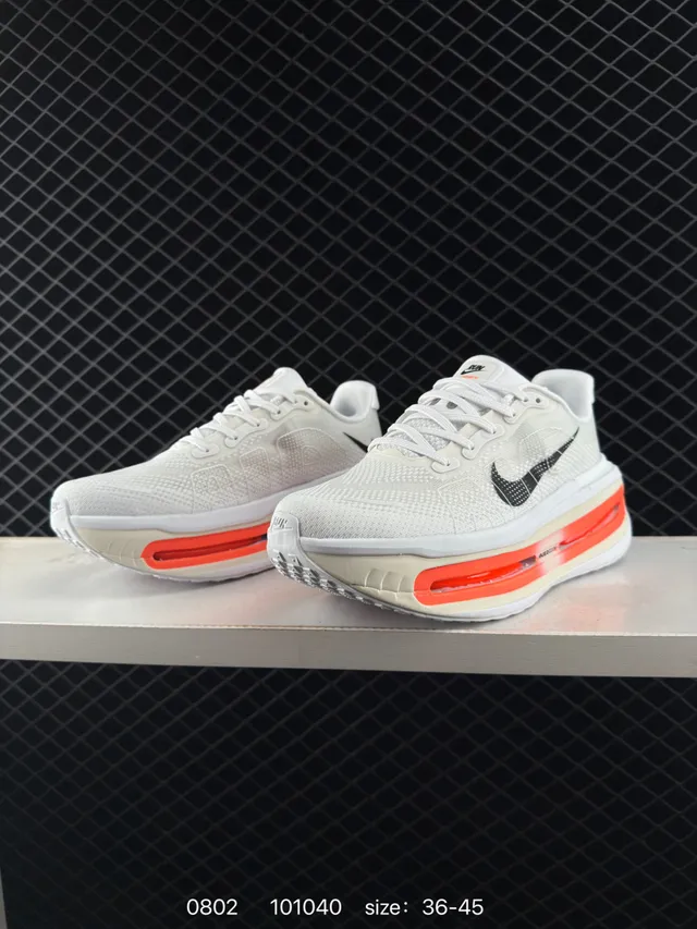Nike VOMERO PREMIUM Tênis de Corrida Branco Vermelho Malha Superior Comprimento Total Visível Unidade Air Zoom 2