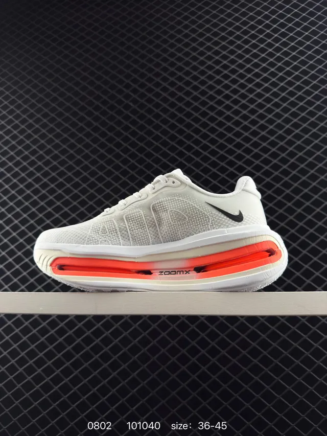 Nike VOMERO PREMIUM Tênis de Corrida Branco Vermelho Malha Superior Comprimento Total Visível Unidade Air Zoom 5