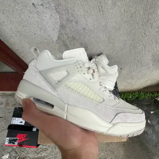 Nike White Beige High-Top Cage-Overlay Lifestyle Sneakers
