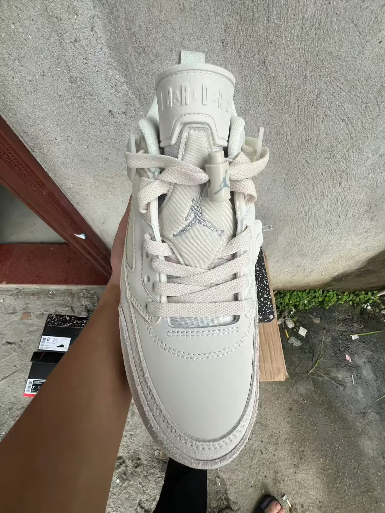 Nike White Beige High-Top Cage-Overlay Lifestyle Sneakers 3