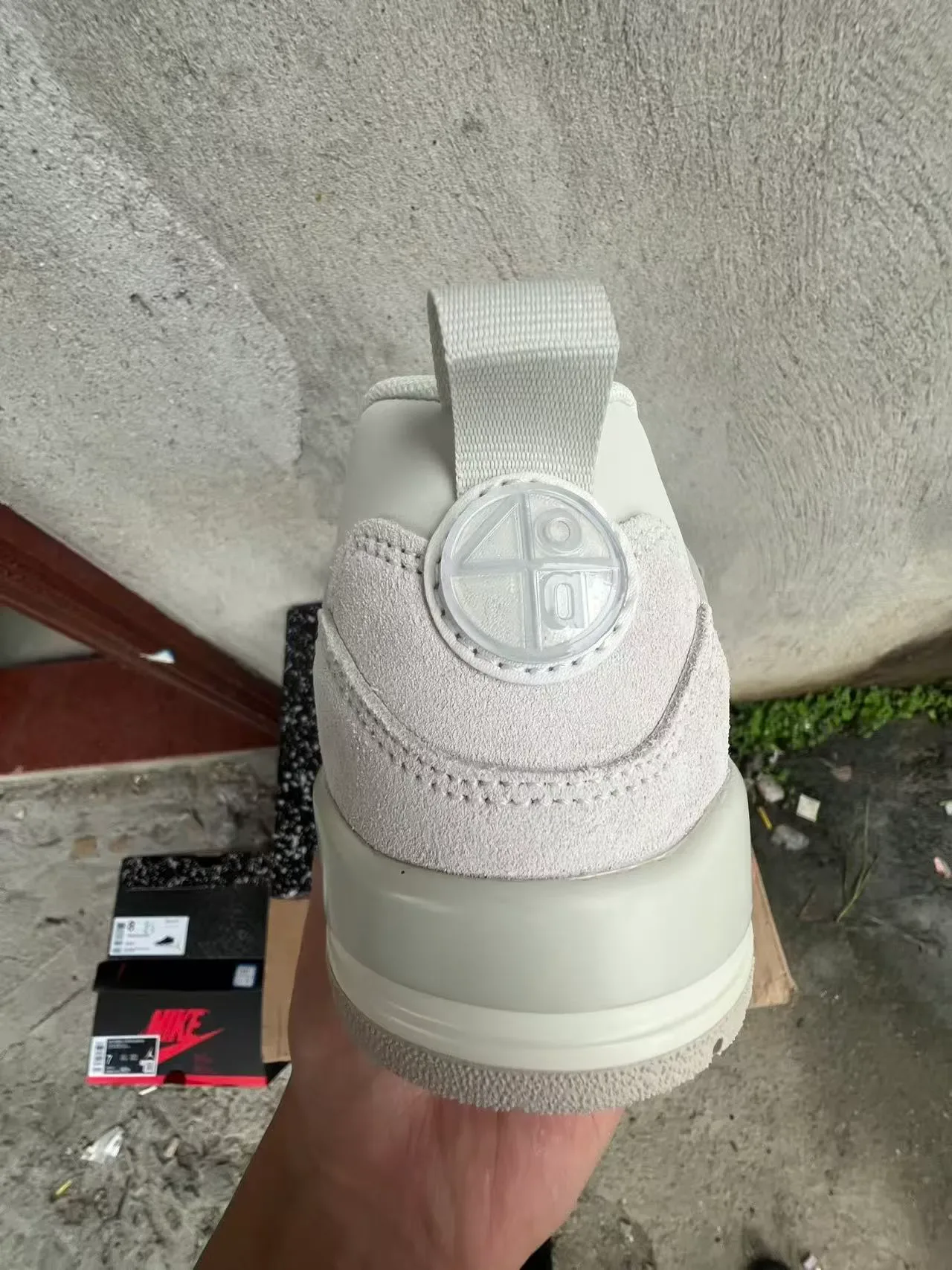 Nike White Beige High-Top Cage-Overlay Lifestyle Sneakers 8