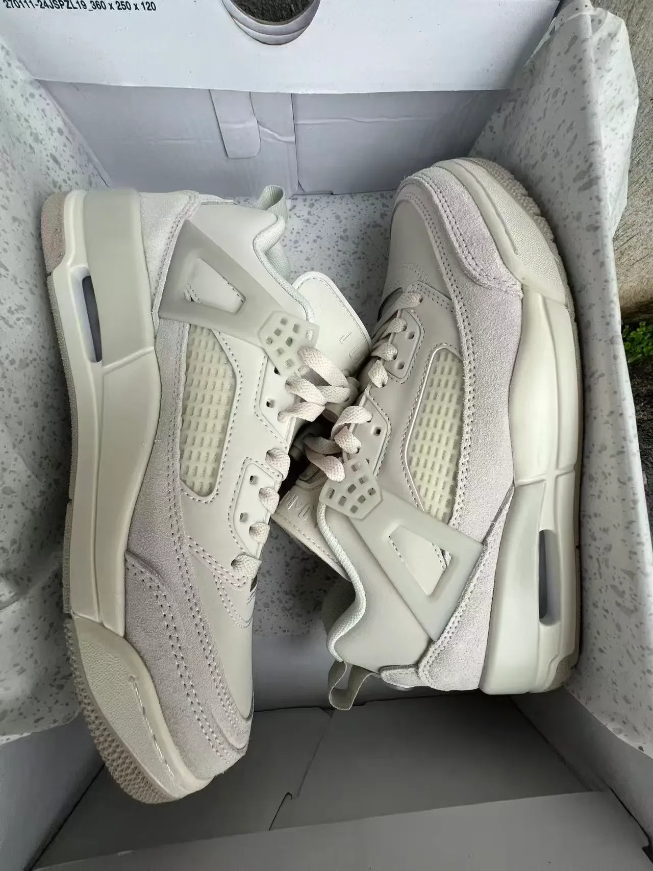 Nike White Beige High-Top Cage-Overlay Lifestyle Sneakers 9