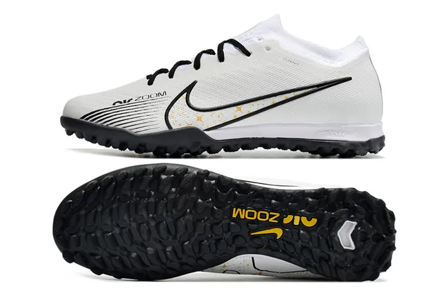 Nike Blanc Noir Flyknit Supérieur Swoosh Recouvrement Gazon Chaussures de Football 6