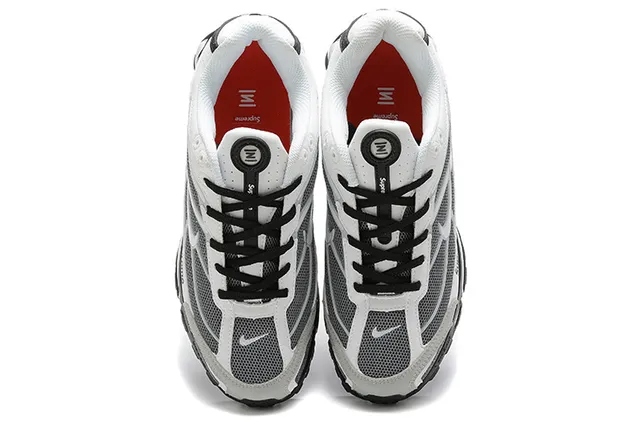 Nike White Black Mesh And Synthetic Overlay Visible Shox Columns Lifestyle Sneakers 2