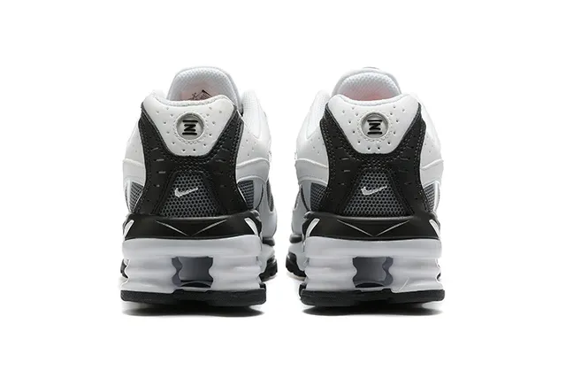 Nike White Black Mesh And Synthetic Overlay Visible Shox Columns Lifestyle Sneakers 3