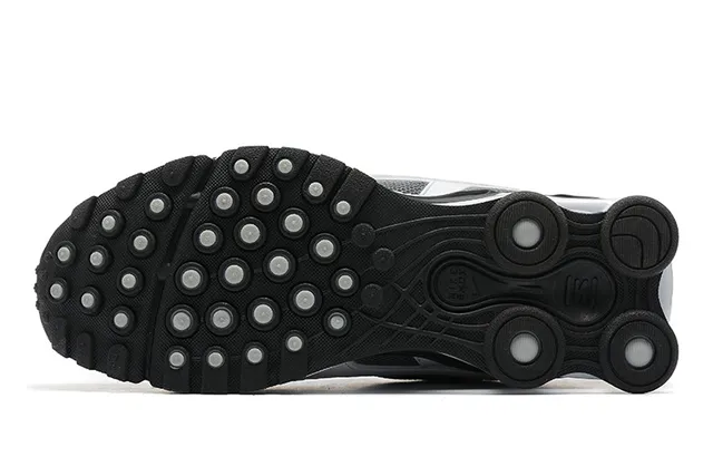 Nike White Black Mesh And Synthetic Overlay Visible Shox Columns Lifestyle Sneakers 4