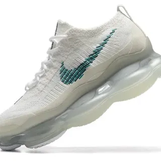 Nike White Blue Flyknit Upper Full-Length Visible Air Unit Lifestyle Sneakers