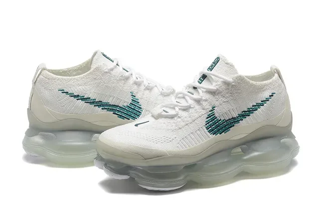 Nike Branco Azul Flyknit Upper Unidade de Ar Visível de Comprimento Completo Lifestyle Sneakers 5