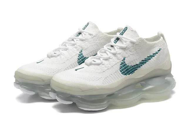 Nike Branco Azul Flyknit Upper Unidade de Ar Visível de Comprimento Completo Lifestyle Sneakers 7