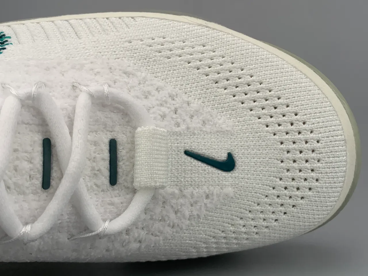 Nike Branco Azul Flyknit Upper Unidade de Ar Visível de Comprimento Completo Lifestyle Sneakers 12