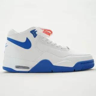 Nike White Blue High-Top Leather And Synthetic Upper Lifestyle Sneakers