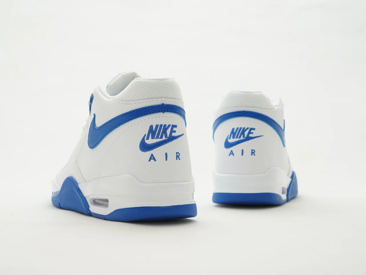 Nike White Blue High-Top Leather And Synthetic Upper Lifestyle Sneakers 7