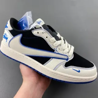 Nike White Blue Low-Top Mixed-Material Upper Lifestyle Sneakers