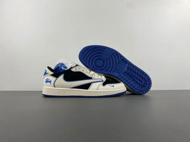 Nike White Blue Low-Top Mixed-Material Upper Lifestyle Sneakers 12