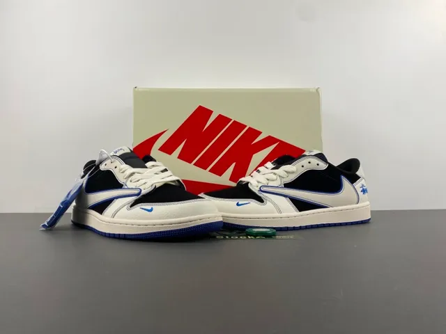 Nike White Blue Low-Top Mixed-Material Upper Lifestyle Sneakers 13