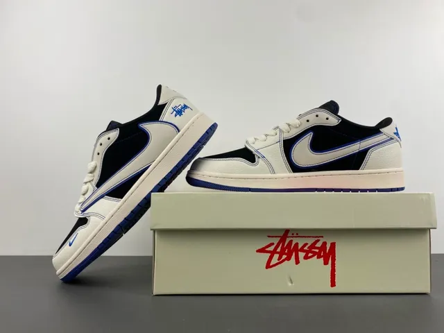 Nike White Blue Low-Top Mixed-Material Upper Lifestyle Sneakers 14