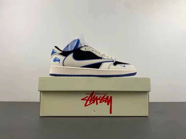 Nike White Blue Low-Top Mixed-Material Upper Lifestyle Sneakers 15