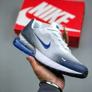 Nike সাদা নীল পারফোরেটেড গ্র্যাডিয়েন্ট মেশ উপর দৃশ্যমান হিল Air Unit লাইফস্টাইল স্নিকার্স