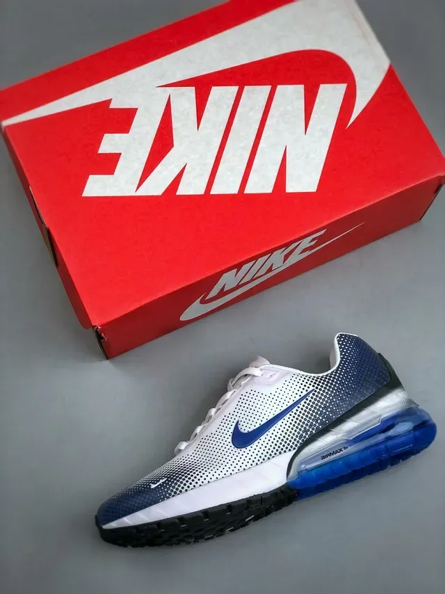 Nike White Blue Perforated Gradient Mesh Upper Visible Heel Air Unit Lifestyle Sneakers 2