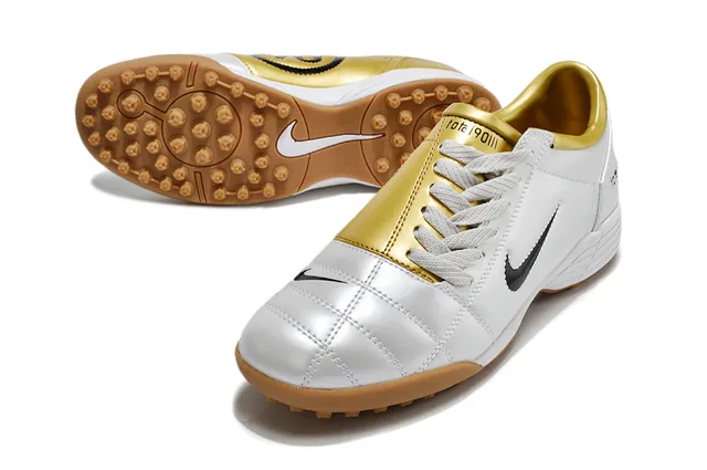 Nike Chaussures de football sur gazon blanc et vert basse matelassée synthétique 4