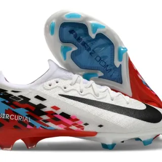 Nike White Multicolor Flyknit Upper Dynamic Fit Collar Firm-Ground Soccer Shoes