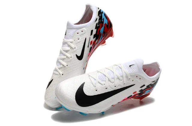 Nike White Multicolor Flyknit Upper Dynamic Fit Collar Firm-Ground Soccer Shoes 3