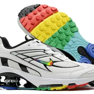 Nike White Multicolor Low-Top Silhouette Layered Synthetic Cage Overlays Lifestyle Sneakers