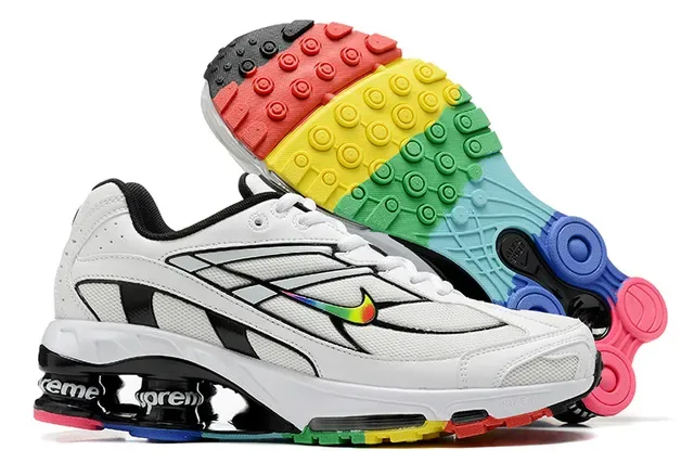 Nike White Multicolor Low-Top Silhouette Layered Synthetic Cage Overlays Lifestyle Sneakers 1