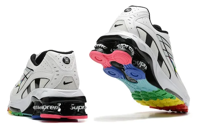 Nike White Multicolor Low-Top Silhouette Layered Synthetic Cage Overlays Lifestyle Sneakers 2